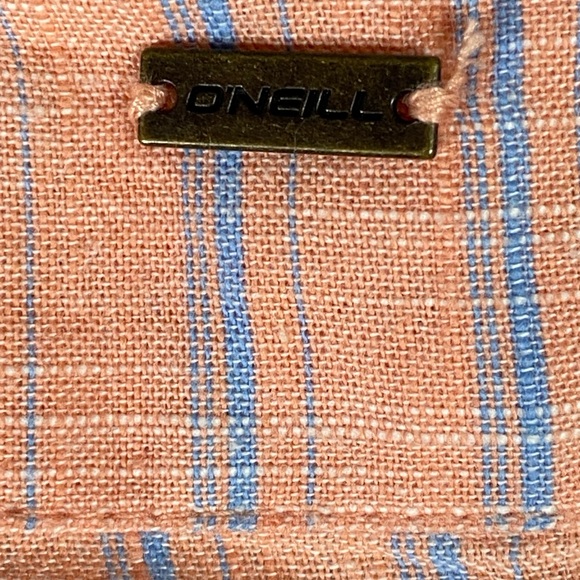 Oneill Pink Blue Pin Striped Cotton Mini Dress Size XL NWT SKU0476 - Picture 9 of 10